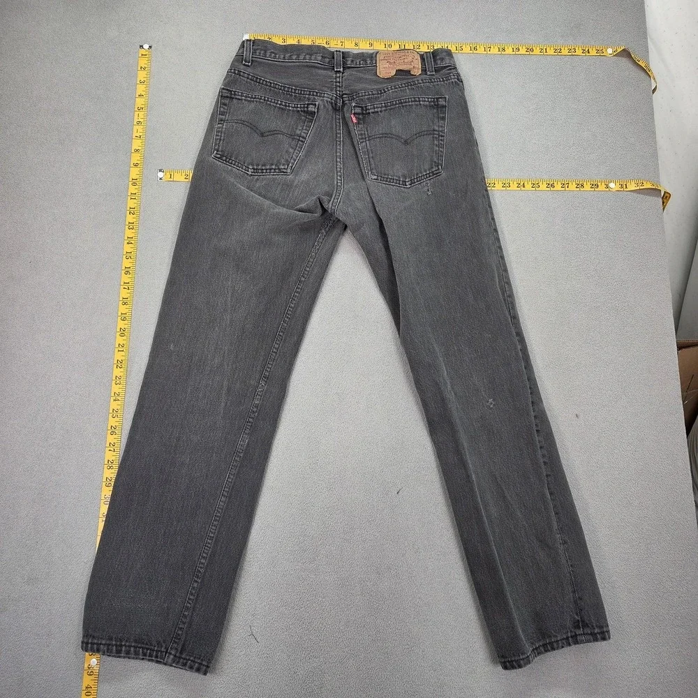 Vintage Levis 501 Jeans Mens Gray Straight Button Fly Faded 90s Fits 28x29